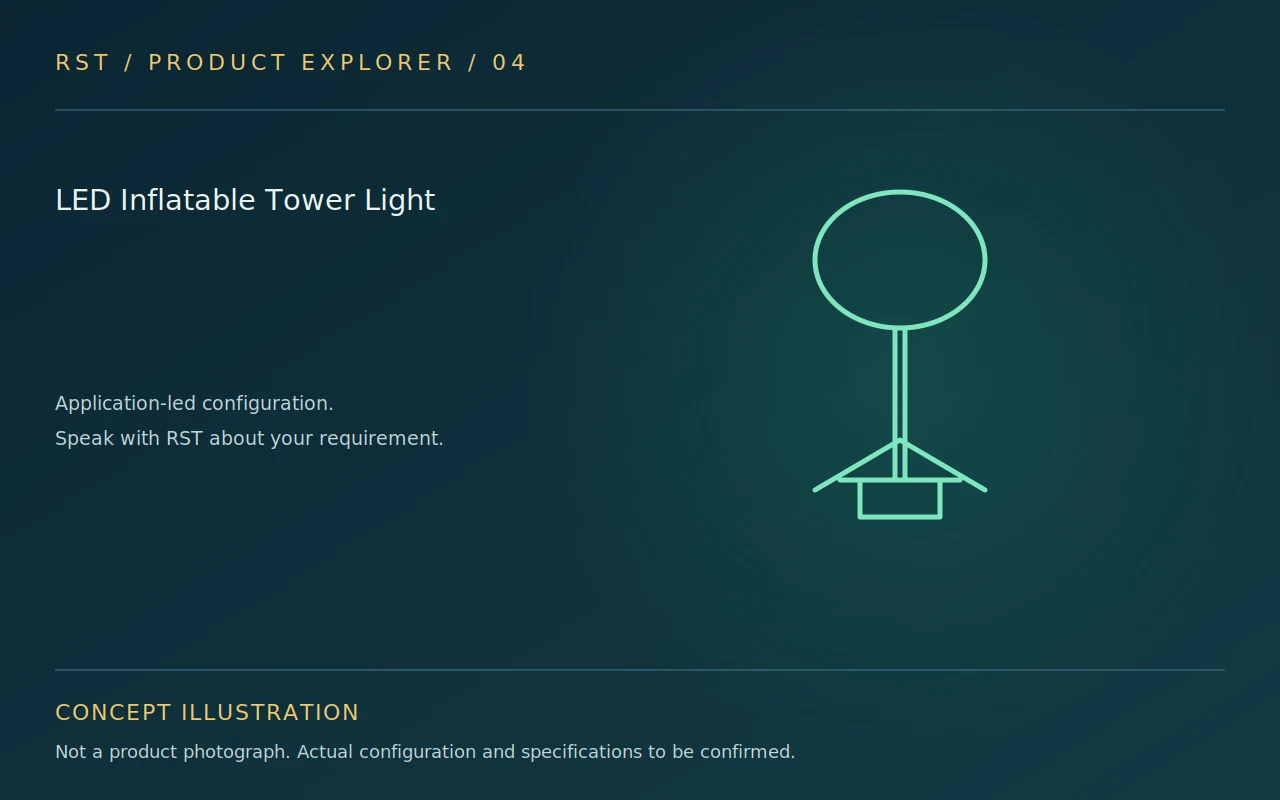 Concept illustration — LED Inflatable Tower Light; actual RST configuration to be confirmed